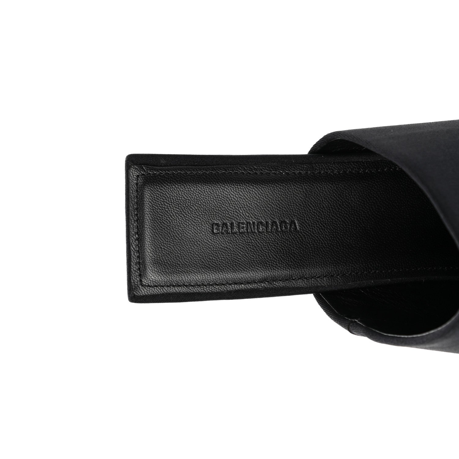 Balenciaga Satin Square Mule Heel Sandals 39 Black 7 of 10