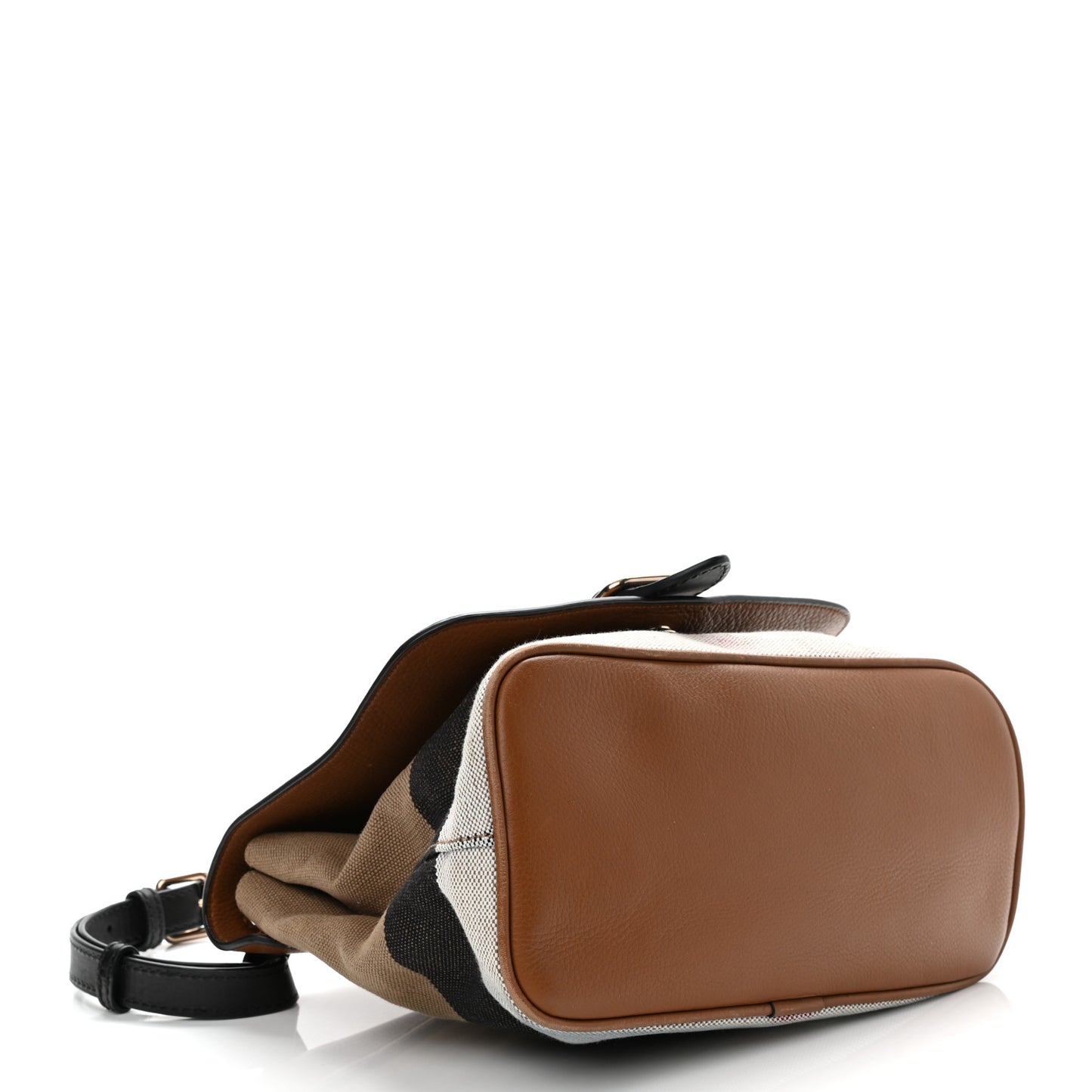 Canvas Mega Check Grainy Calfskin Small Shellwood Crossbody Brown