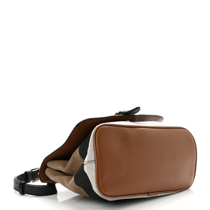 Burberry Canvas Mega Check Grainy Calfskin Small Shellwood Crossbody Brown 4 of 14