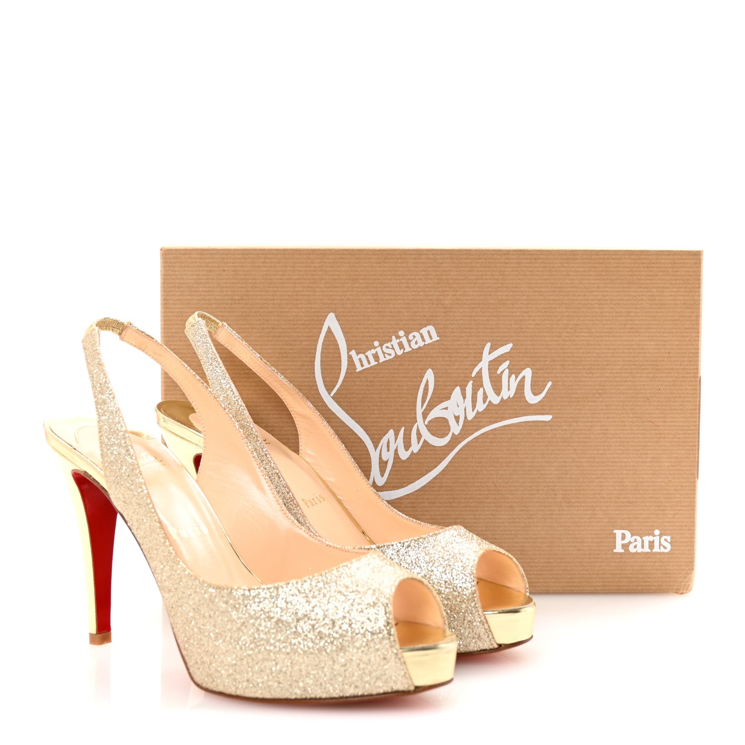 Christian Louboutin Glitter No Prive 100 Pumps 37 Platine 9 of 9