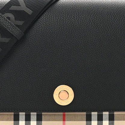 Burberry Grainy Calfskin Vintage Check Note Crossbody Bag Black 7 of 9