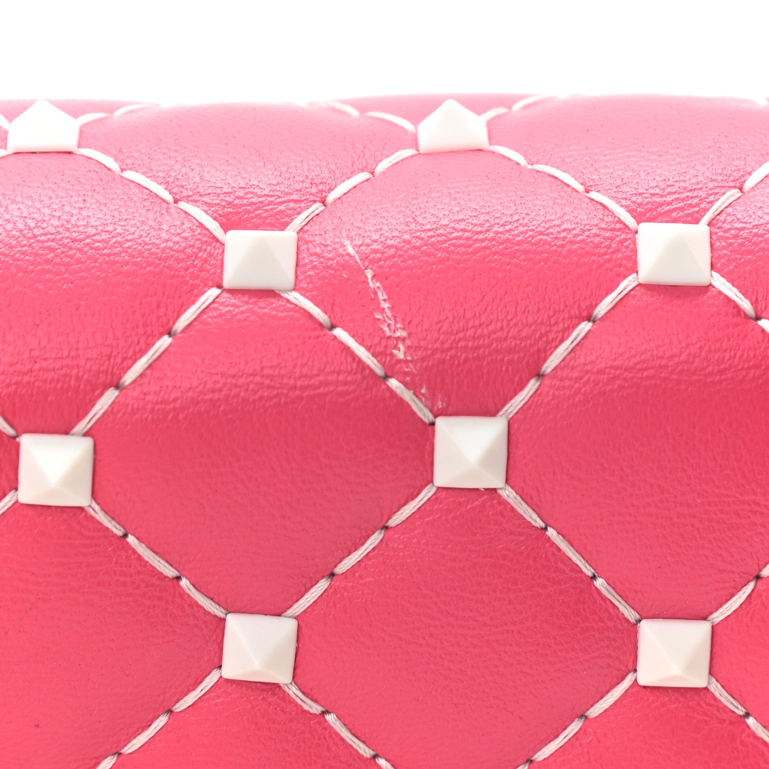 Valentino Garavani Lambskin Free Rockstud Spike Wallet On Chain Shadow Pink 9 of 9