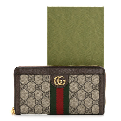 Gucci GG Supreme Monogram Web Ophidia Zip Around Wallet Brown 20 of 20