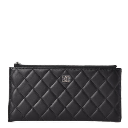 Chanel Lambskin Quilted Zip Pouch Black 1 of 8