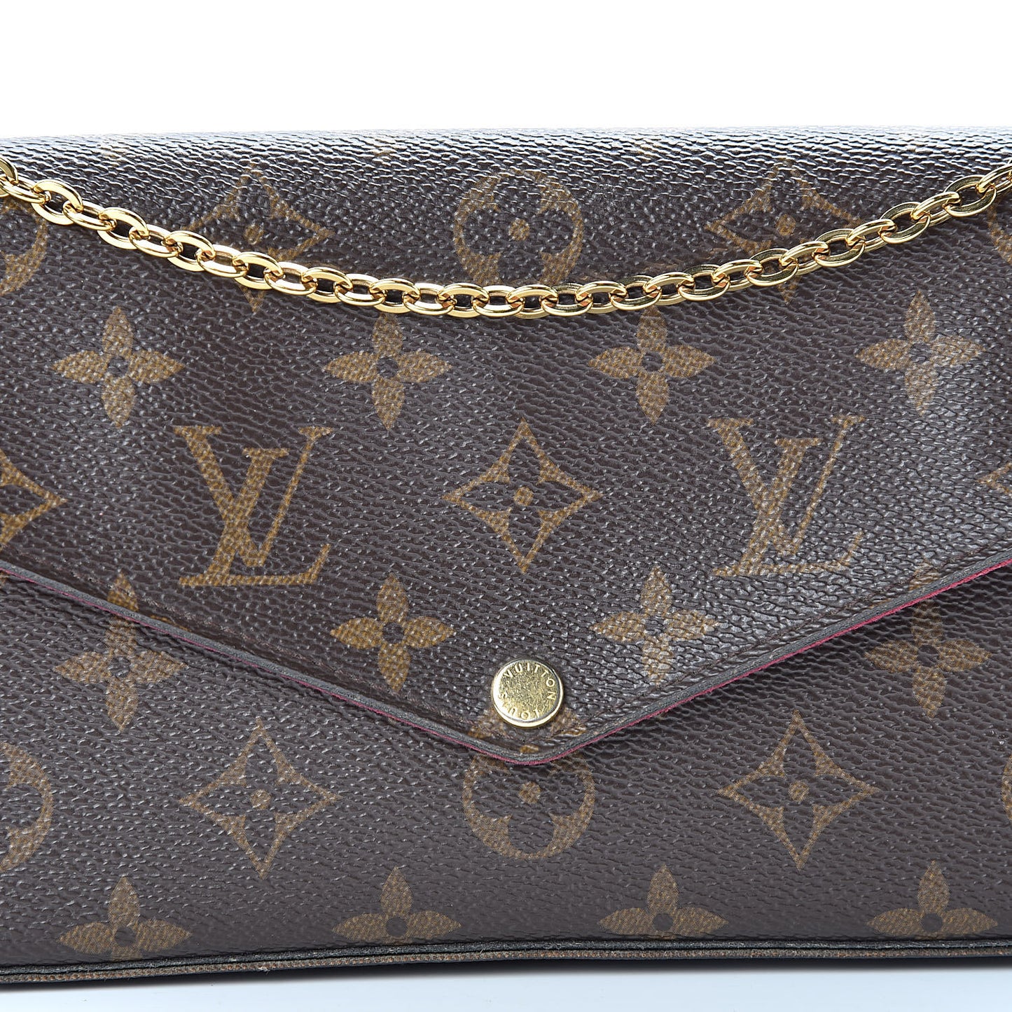 Monogram Pochette Felicie Chain Wallet Fuchsia