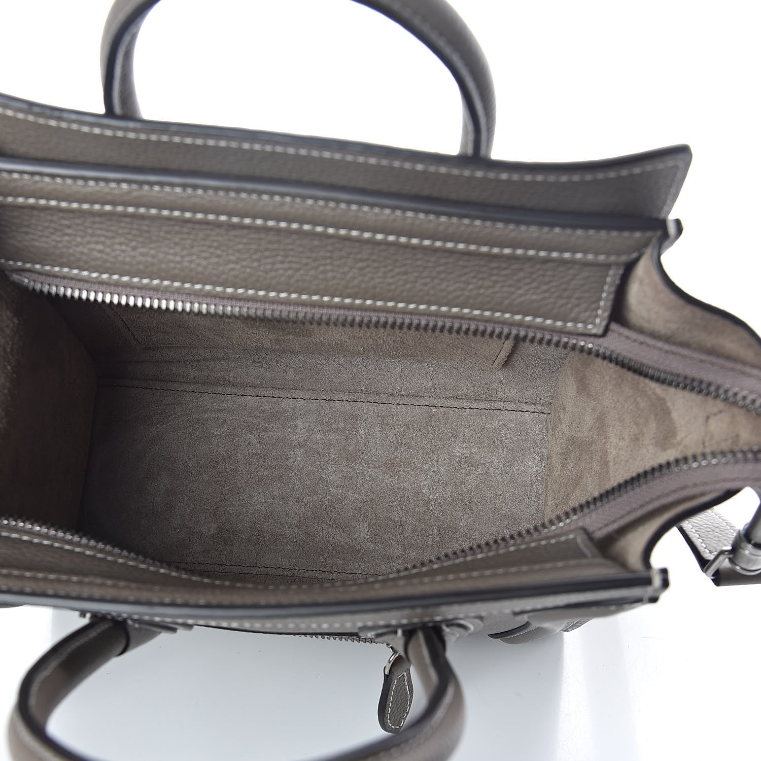 Celine Drummed Calfskin Nano Luggage Souris 5 of 9