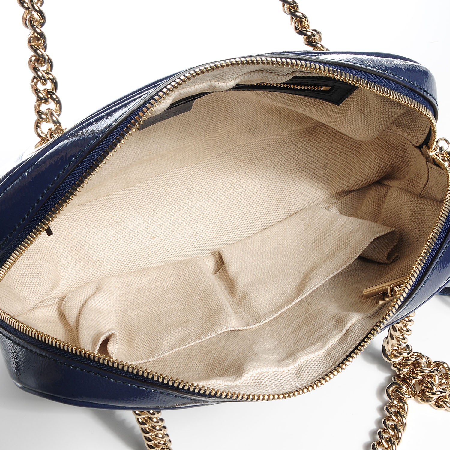 Gucci Soft Patent Small Soho Bowler Uniform Blue 5 of 7