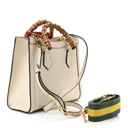 Gucci Textured Dollar Calfskin Web Small Diana Tote Bag Mystic White 3 of 11