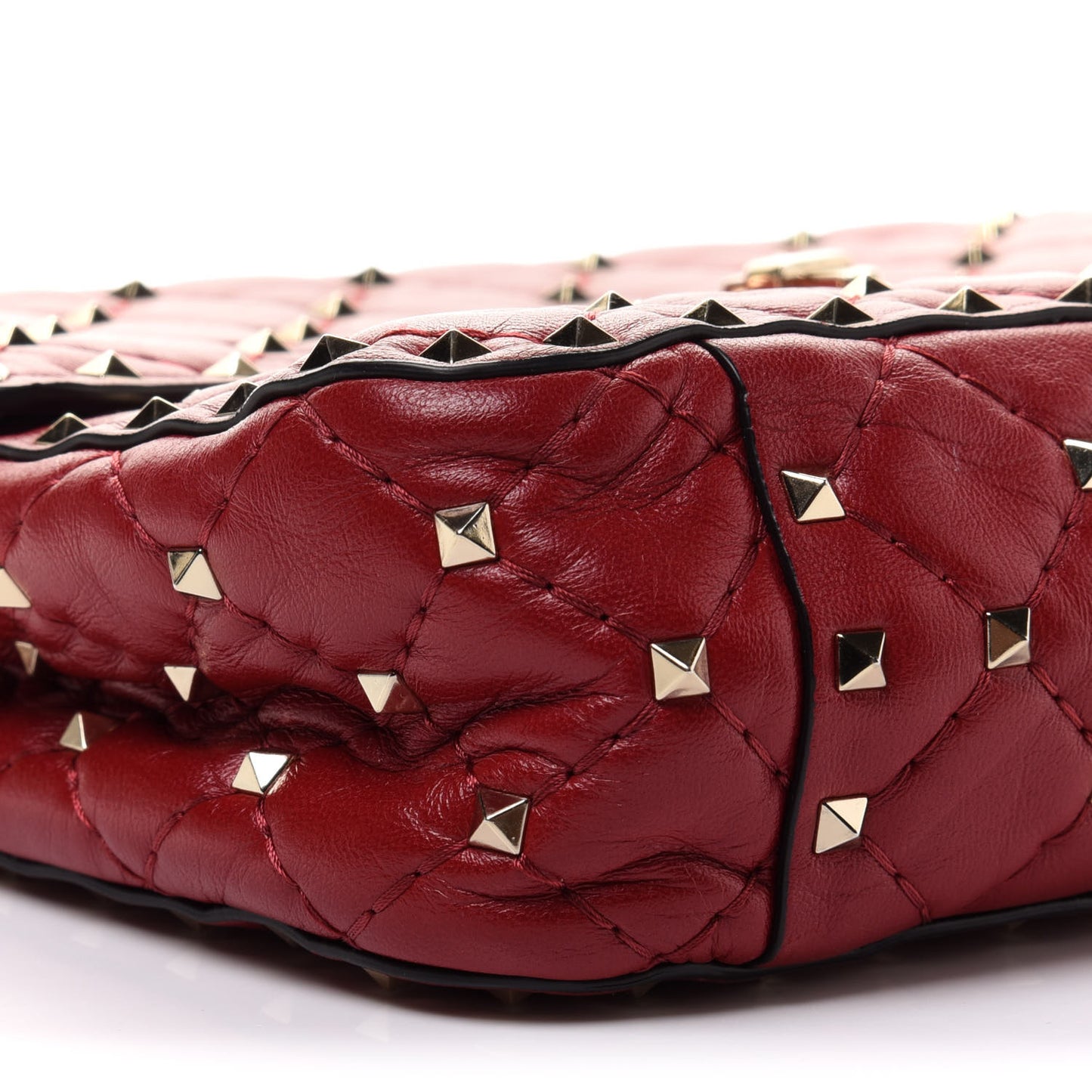 Nappa Medium Rockstud Spike Shoulder Bag Rosso Valentino