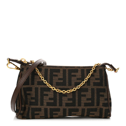 Fendi Zucca Vitello Elite Mini Pouch Crossbody Tobacco 1 of 14