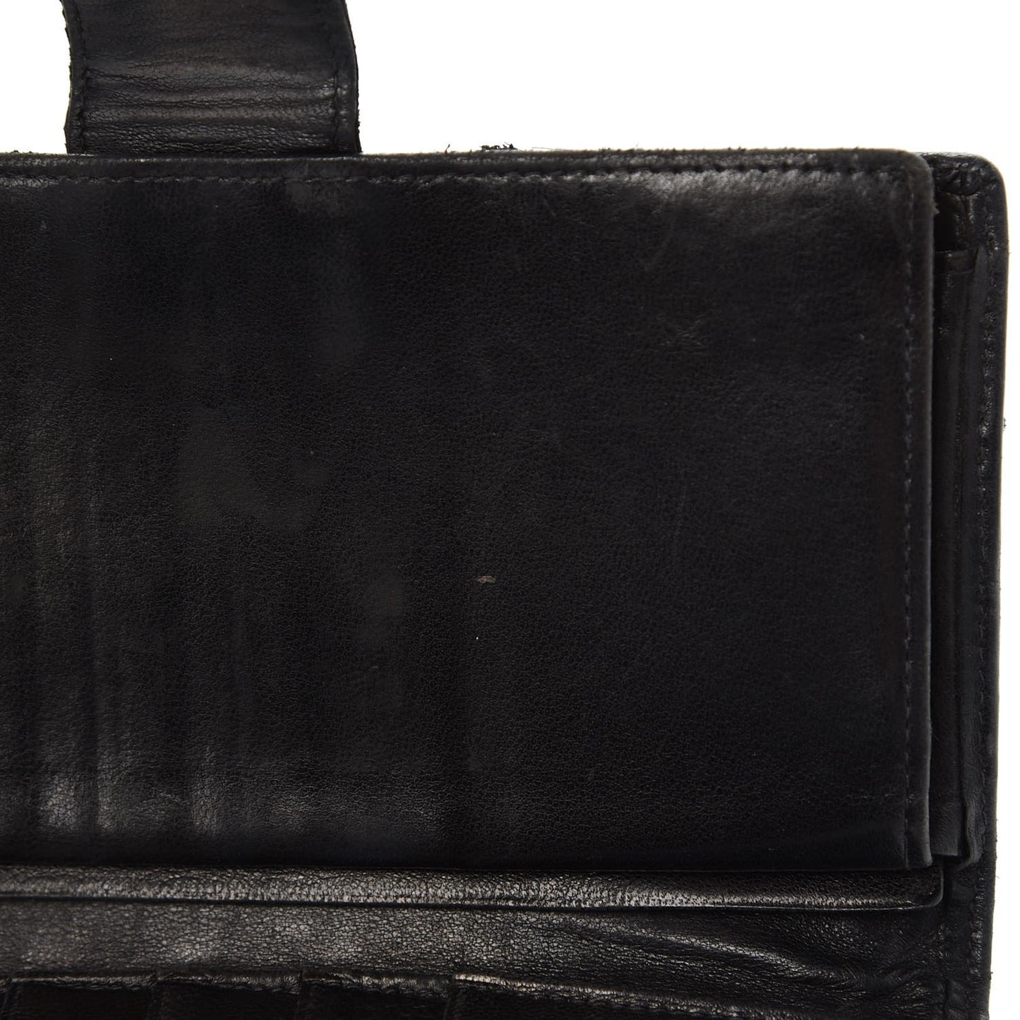 Lambskin Diamond Stitched French Wallet Black