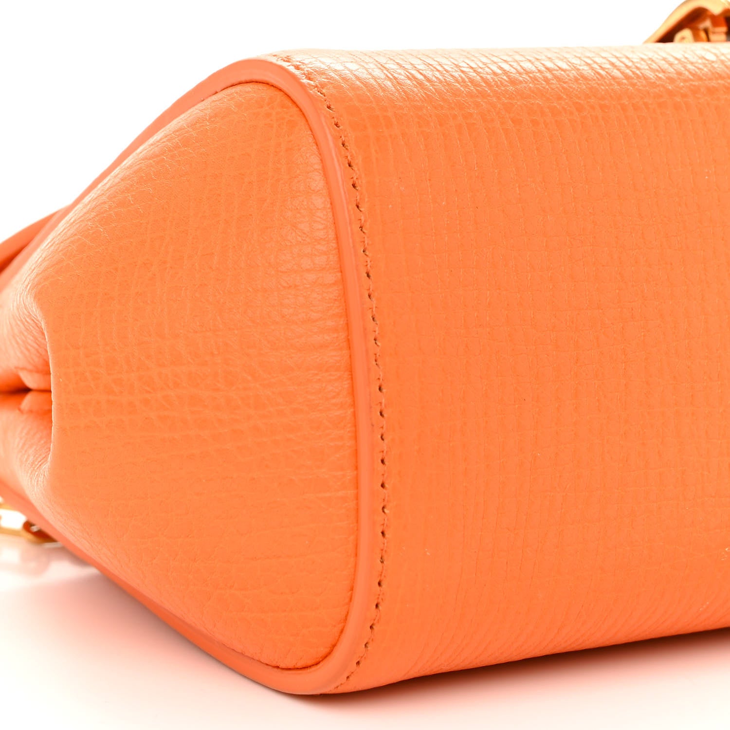 Bottega Veneta Textured Calfskin The Mini Angle Shoulder Bag Light Orange 8 of 9
