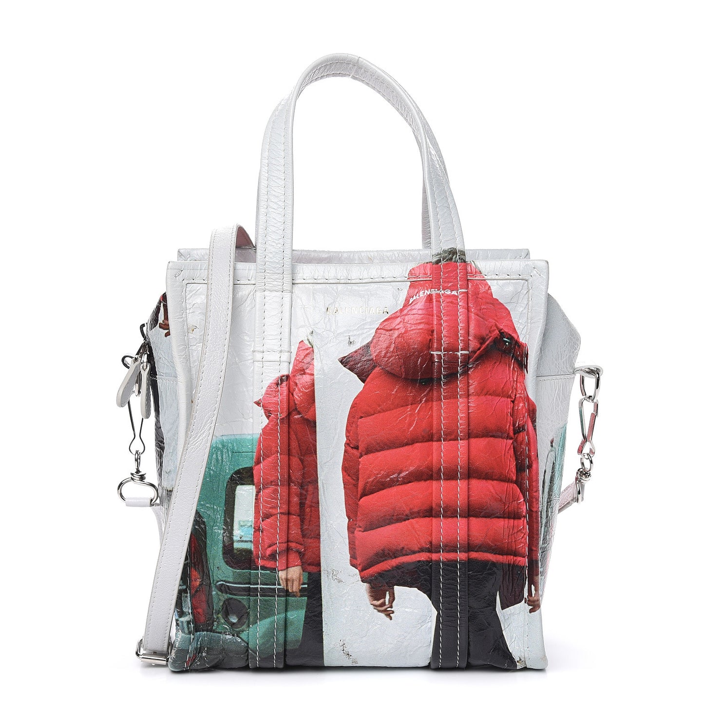 Agneau Arena Bazar Campaign Shopper Tote XS White Red Green