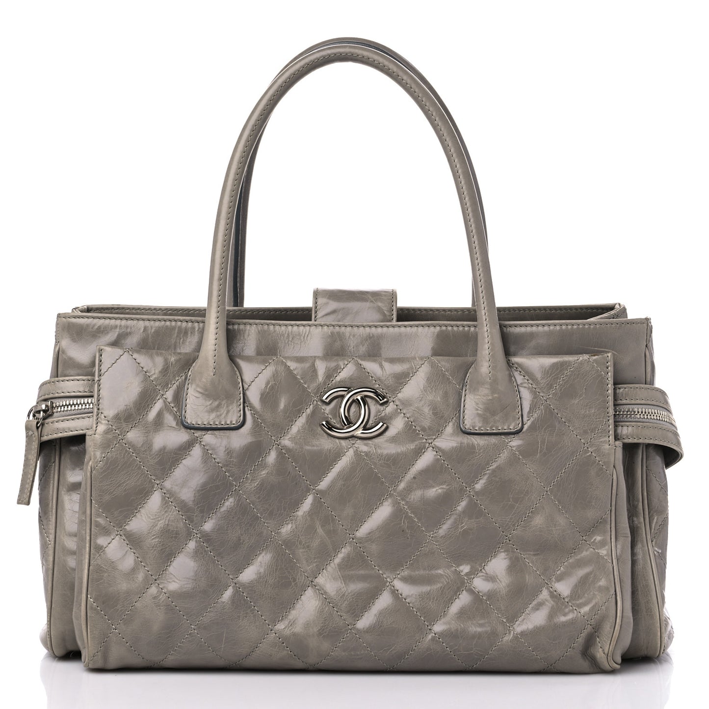 Glazed Calfskin Small New Portobello Grey