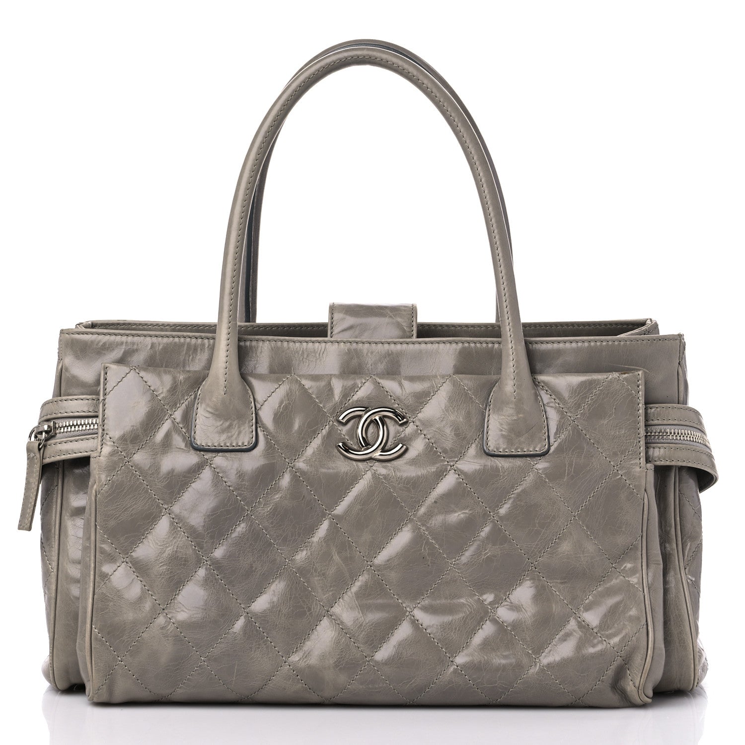 Chanel Glazed Calfskin Small New Portobello Grey 3 of 17