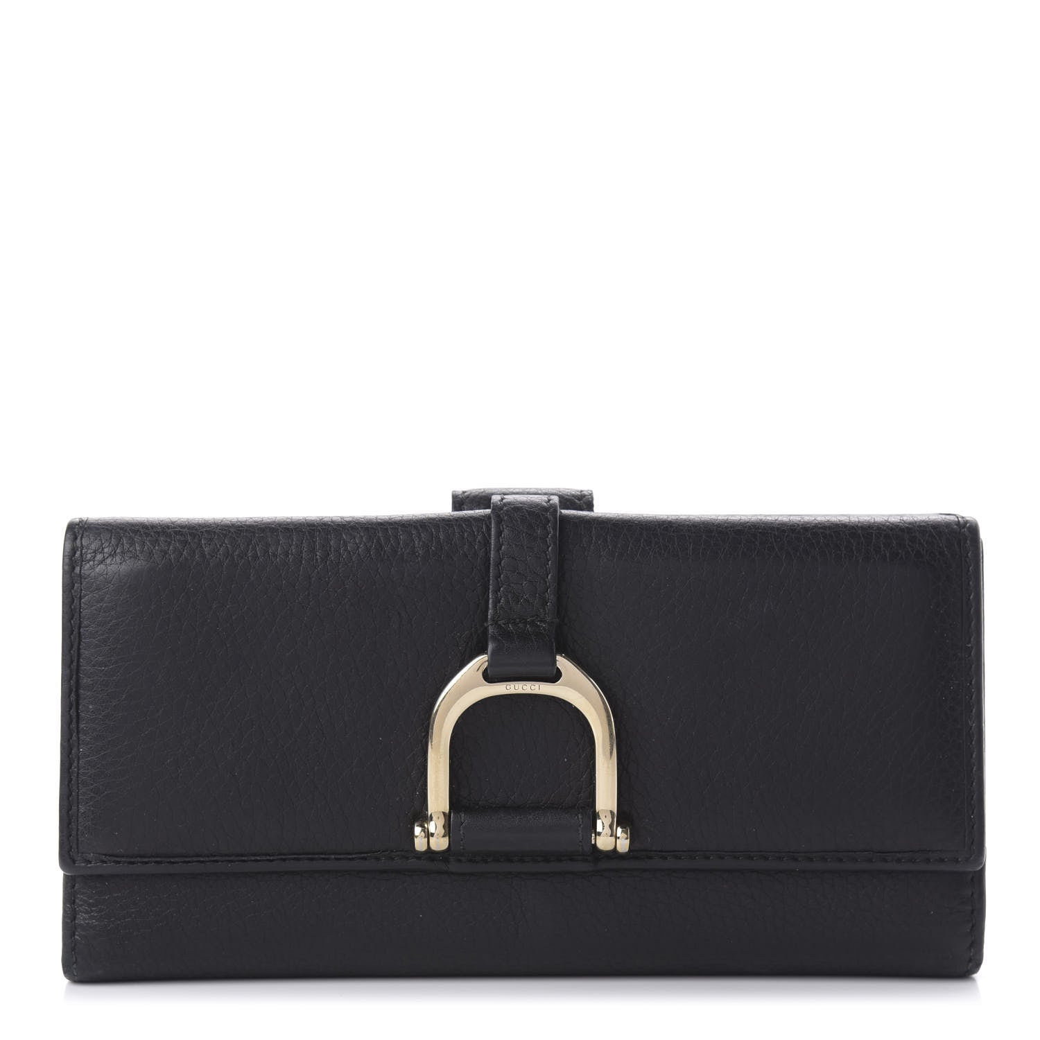 Gucci Calfskin Stirrup Continental Wallet Black 1 of 10