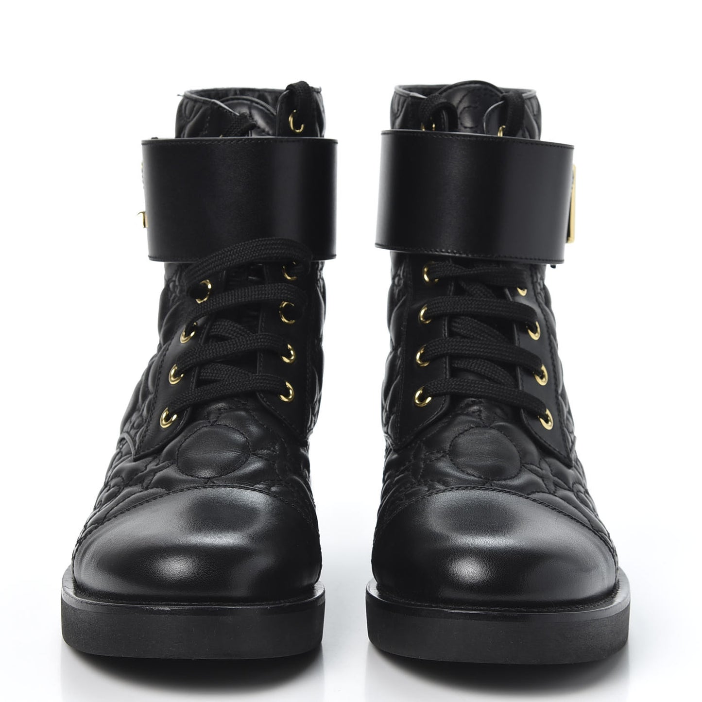 Calfskin Embossed Wonderland Ranger Boots 36.5 Black