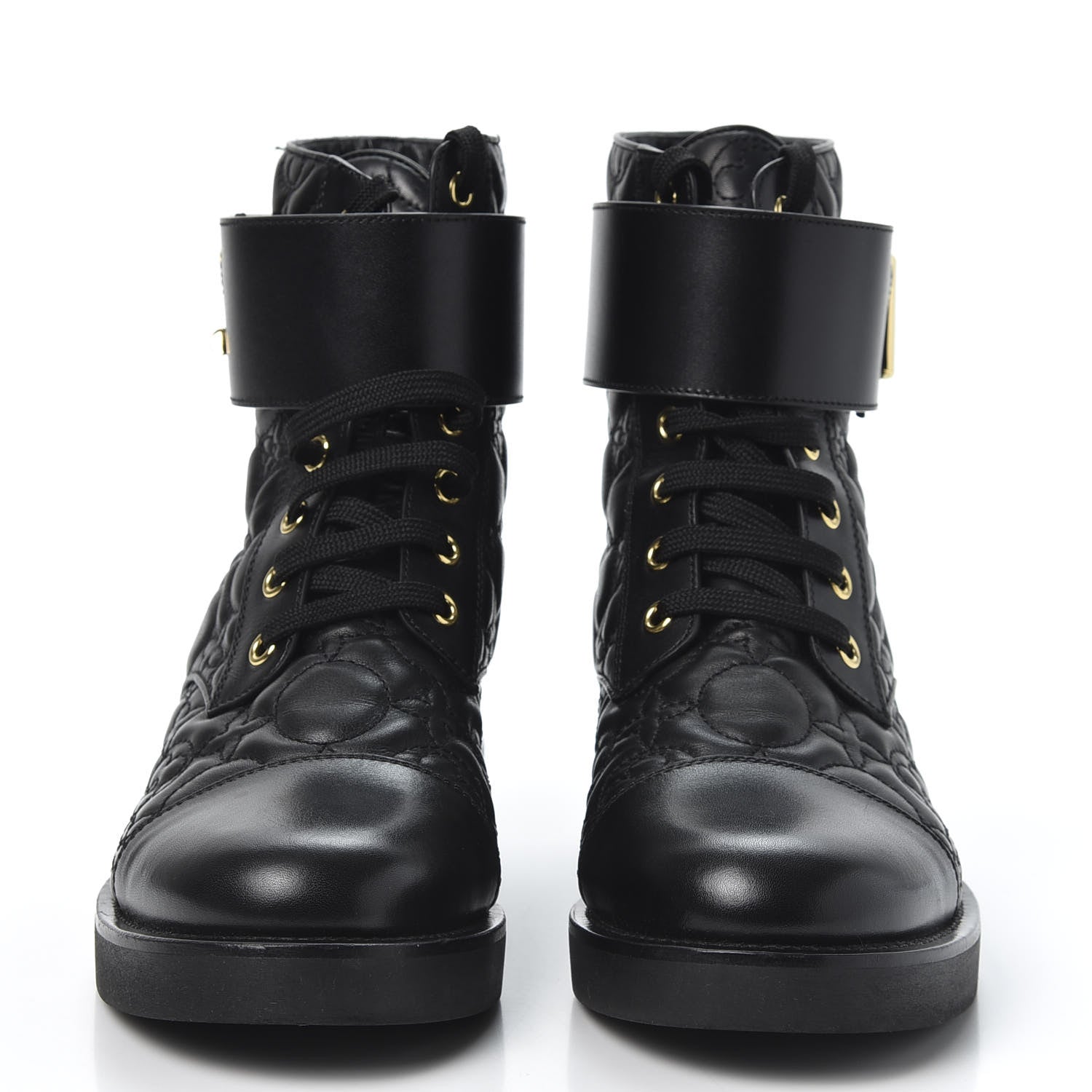 Louis Vuitton Calfskin Embossed Wonderland Ranger Boots 36.5 Black 2 of 11