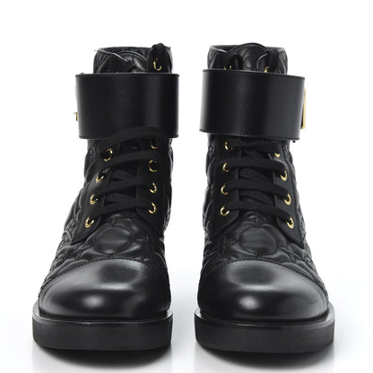 Louis Vuitton Calfskin Embossed Wonderland Ranger Boots 36.5 Black 2 of 11