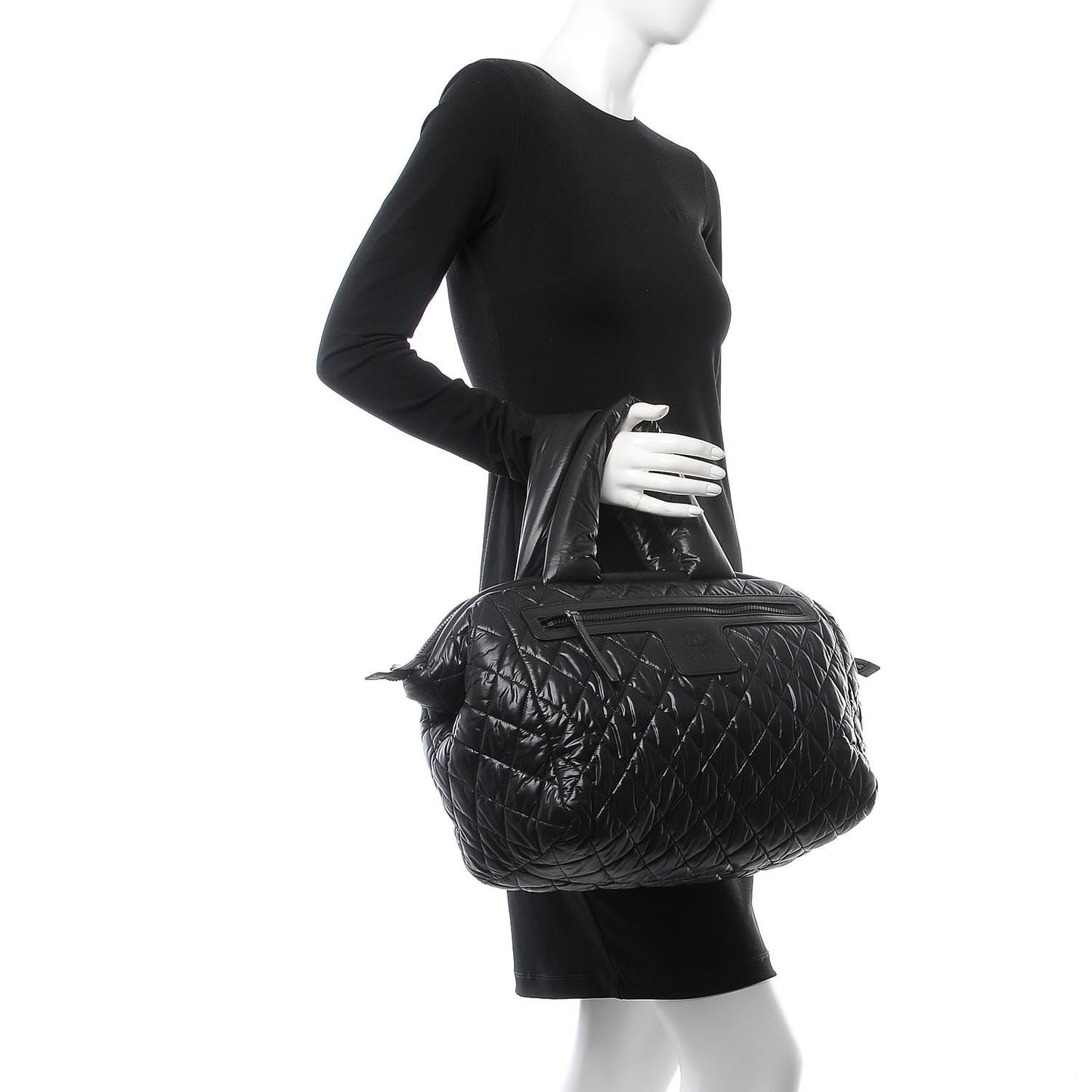 Nylon Quilted Coco Cocoon Bowler Black