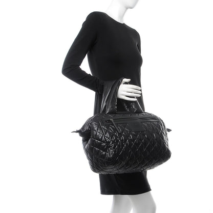 Chanel Nylon Quilted Coco Cocoon Bowler Black 2 of 8