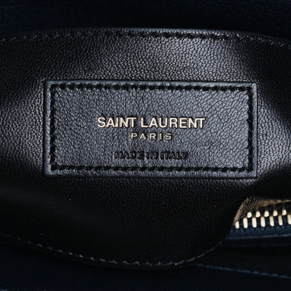 Saint Laurent Sheepskin Matelasse Chevron Monogram Medium College Bag Deep Marine 7 of 15