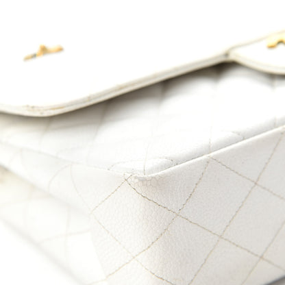 Chanel Caviar Quilted Medium Double Flap White 8 of 21