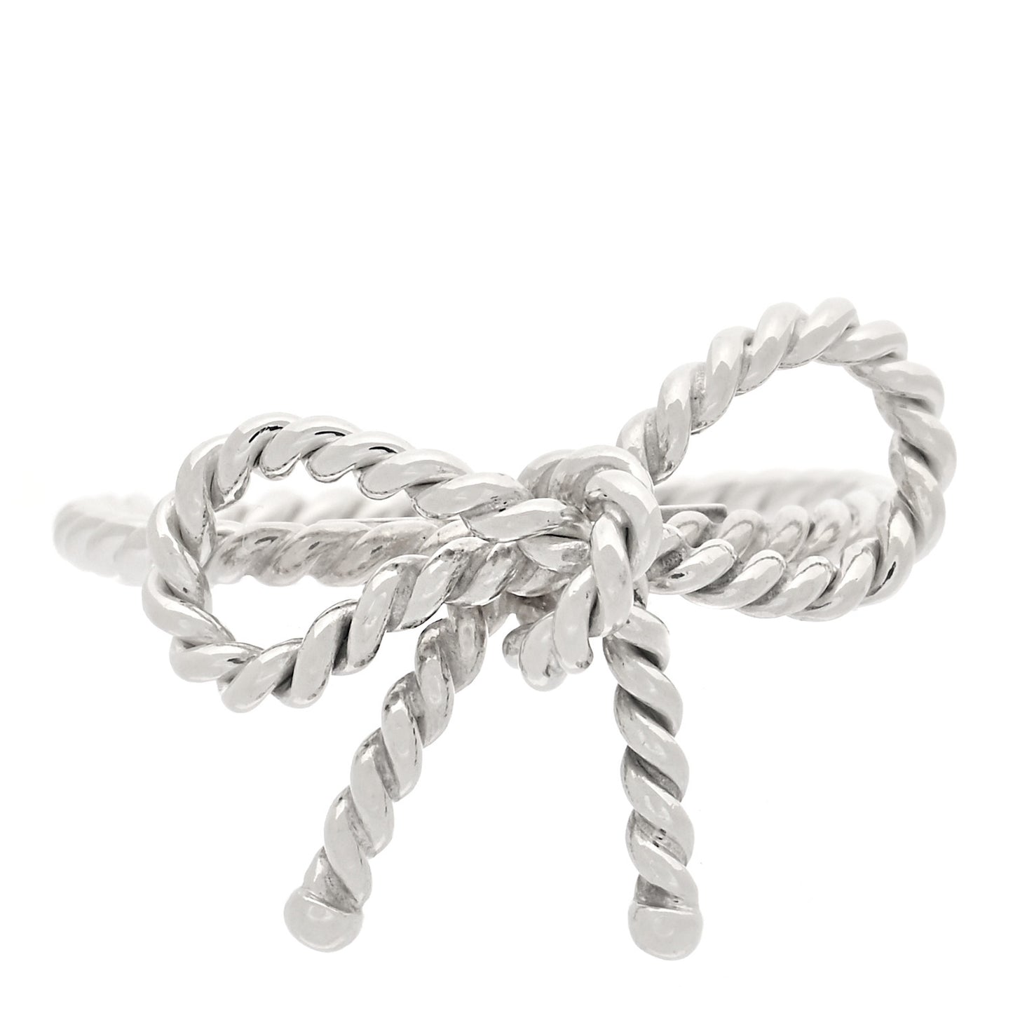 Sterling Silver Textured Twist Bow Ring 48 4.5