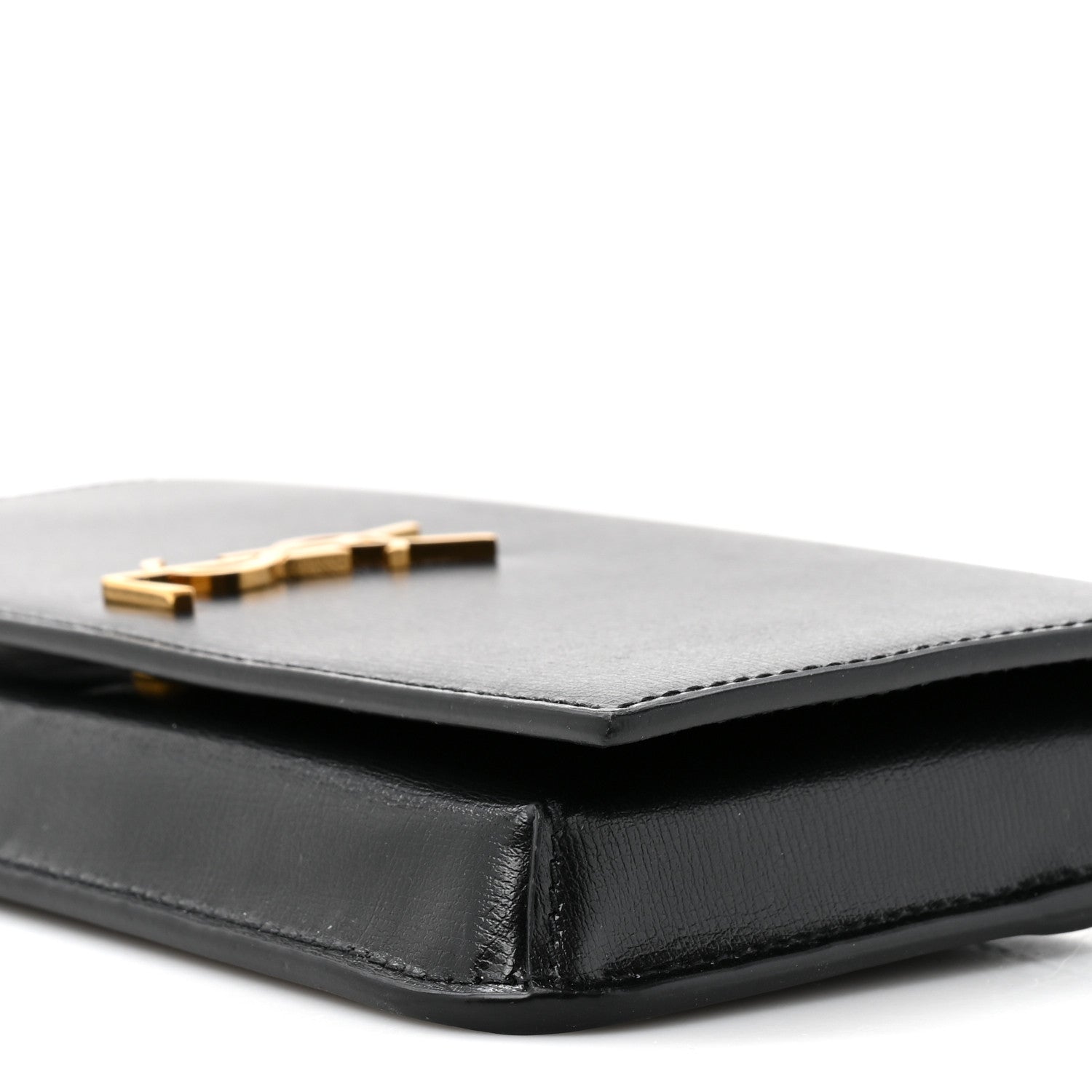 Saint Laurent Calfskin Monogram Cassandre Phone Holder With Strap Black Black 16 of 21