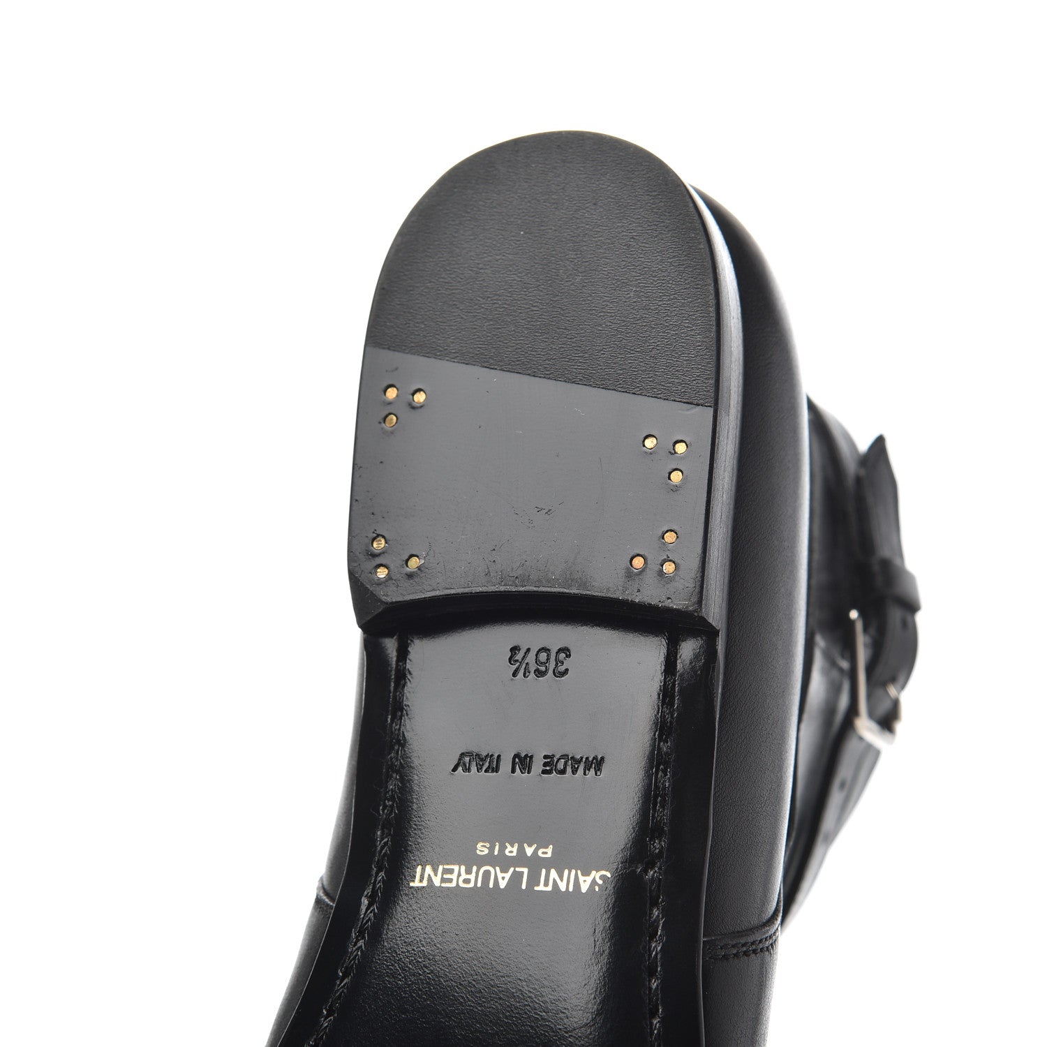 Saint Laurent Calfskin Women's London 20 Jodhpur Cropped Boots 36.5 Black 16 of 17