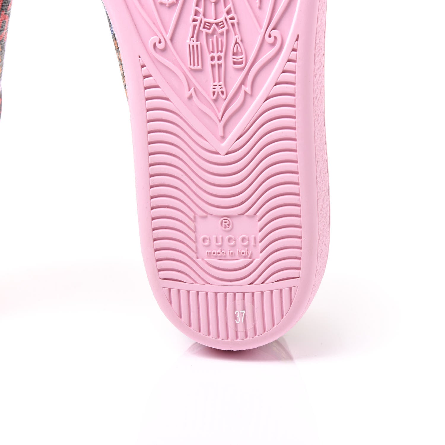 Gucci GG Supreme Monogram Psychedelic Womens Ace Sneakers 37 Black Multicolor Sugar Pink 6 of 9