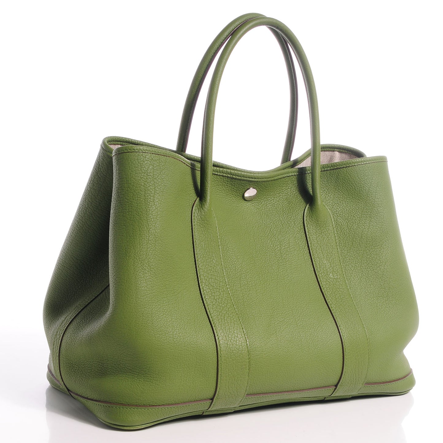 Veau Negonda Garden Party Tote MM 36 Vert Anis