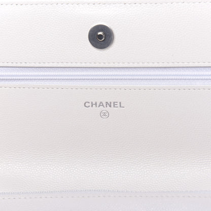 Chanel Caviar Quilted My Everything Wallet On Chain WOC White 6 of 12