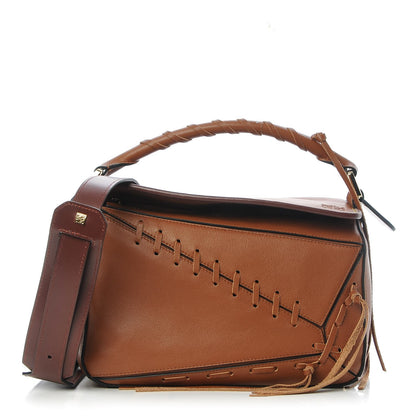 Loewe Calfskin Small Laced Puzzle Bag Tan 1 of 9