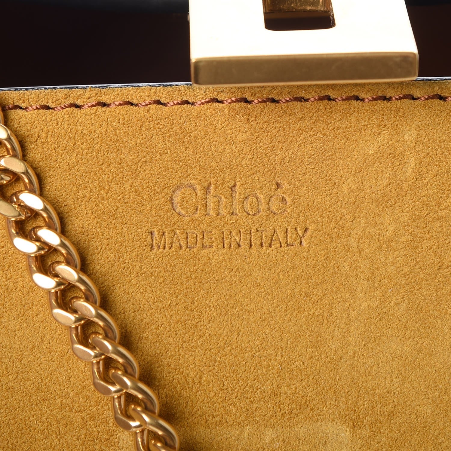 Chloe Suede Calfskin Patchwork Mini Drew Shoulder Bag Tobacco 6 of 8