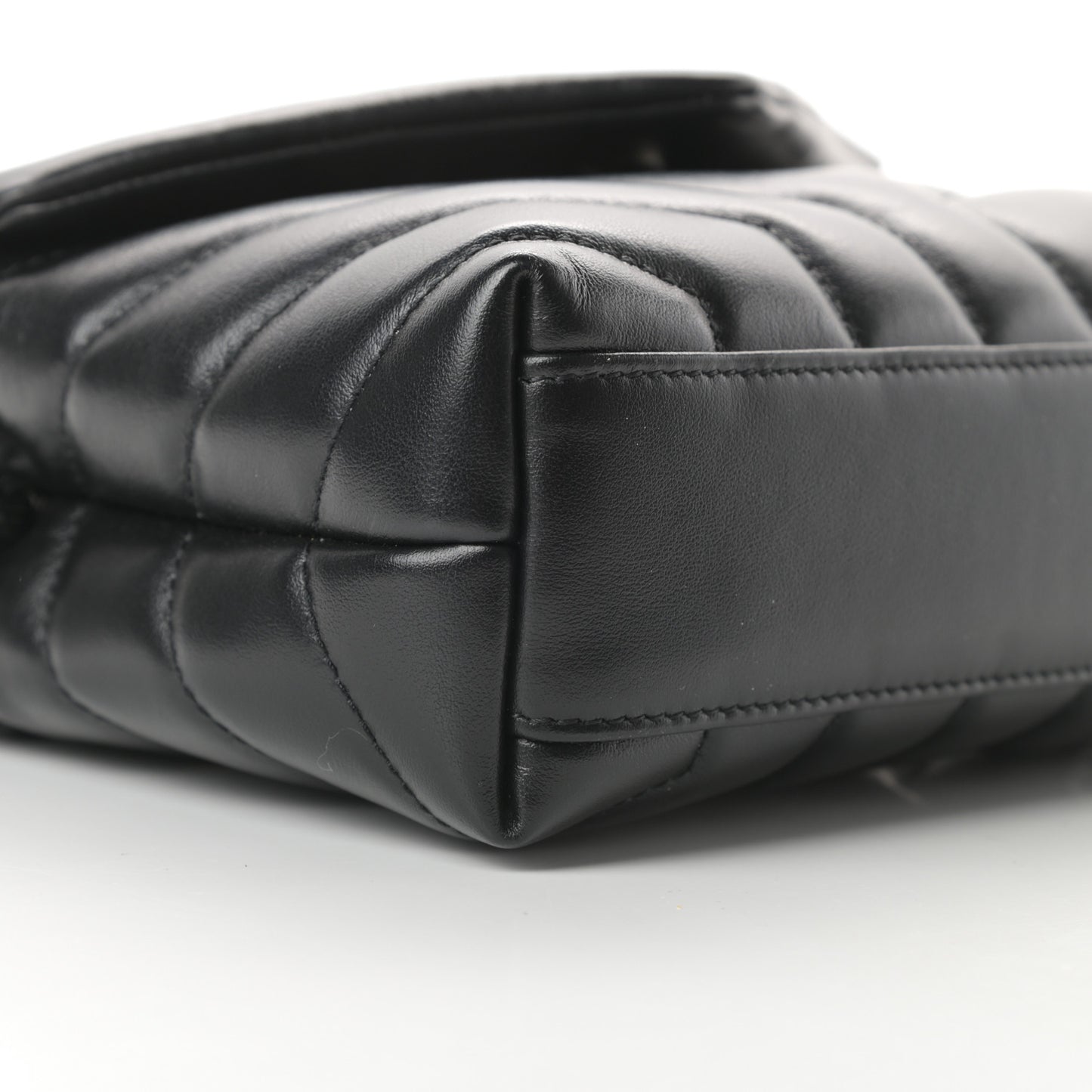 Calfskin Y Quilted Monogram Toy Loulou Crossbody Bag Black