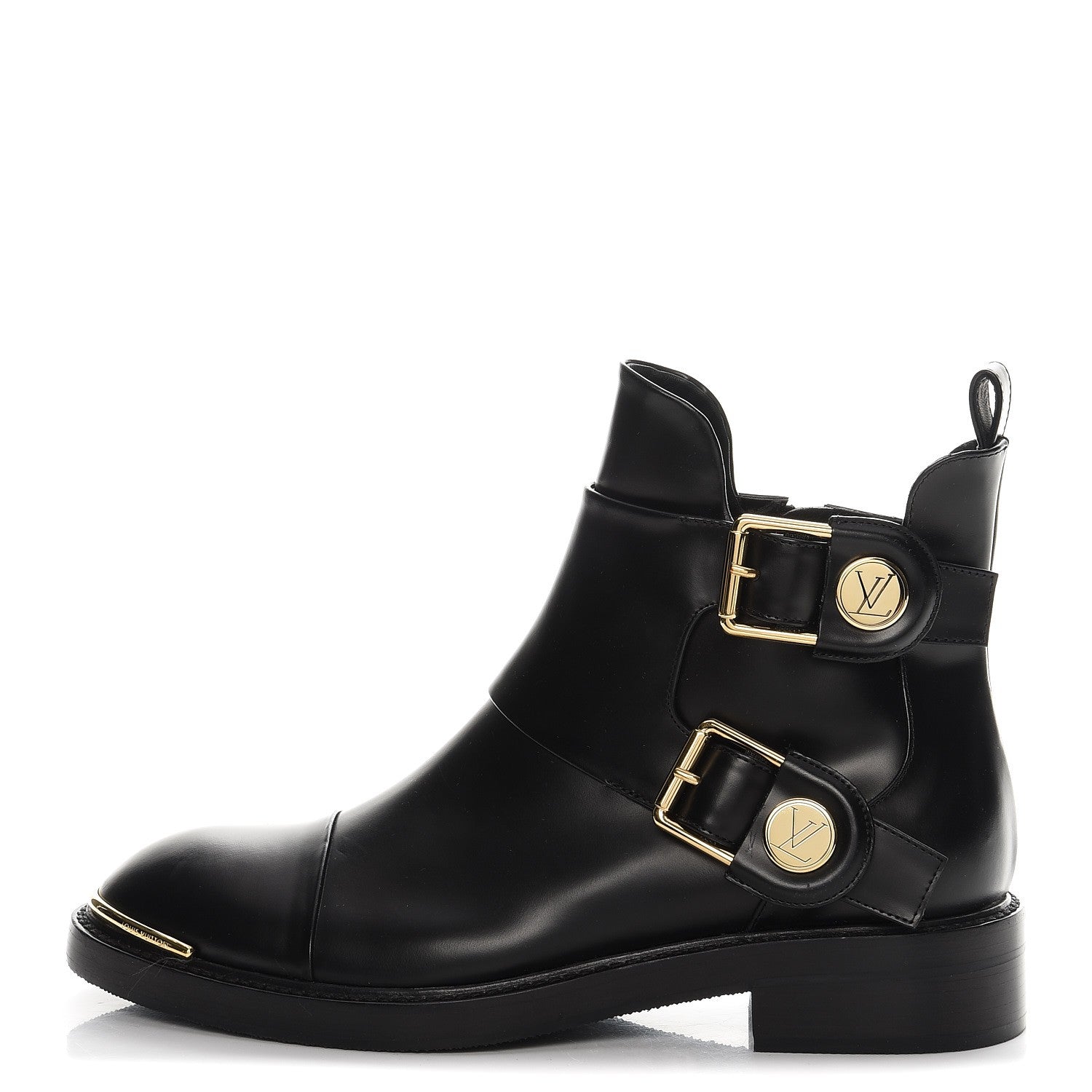Louis Vuitton Calfskin Valley Flat Ankle Boots 37.5 Black 1 of 8
