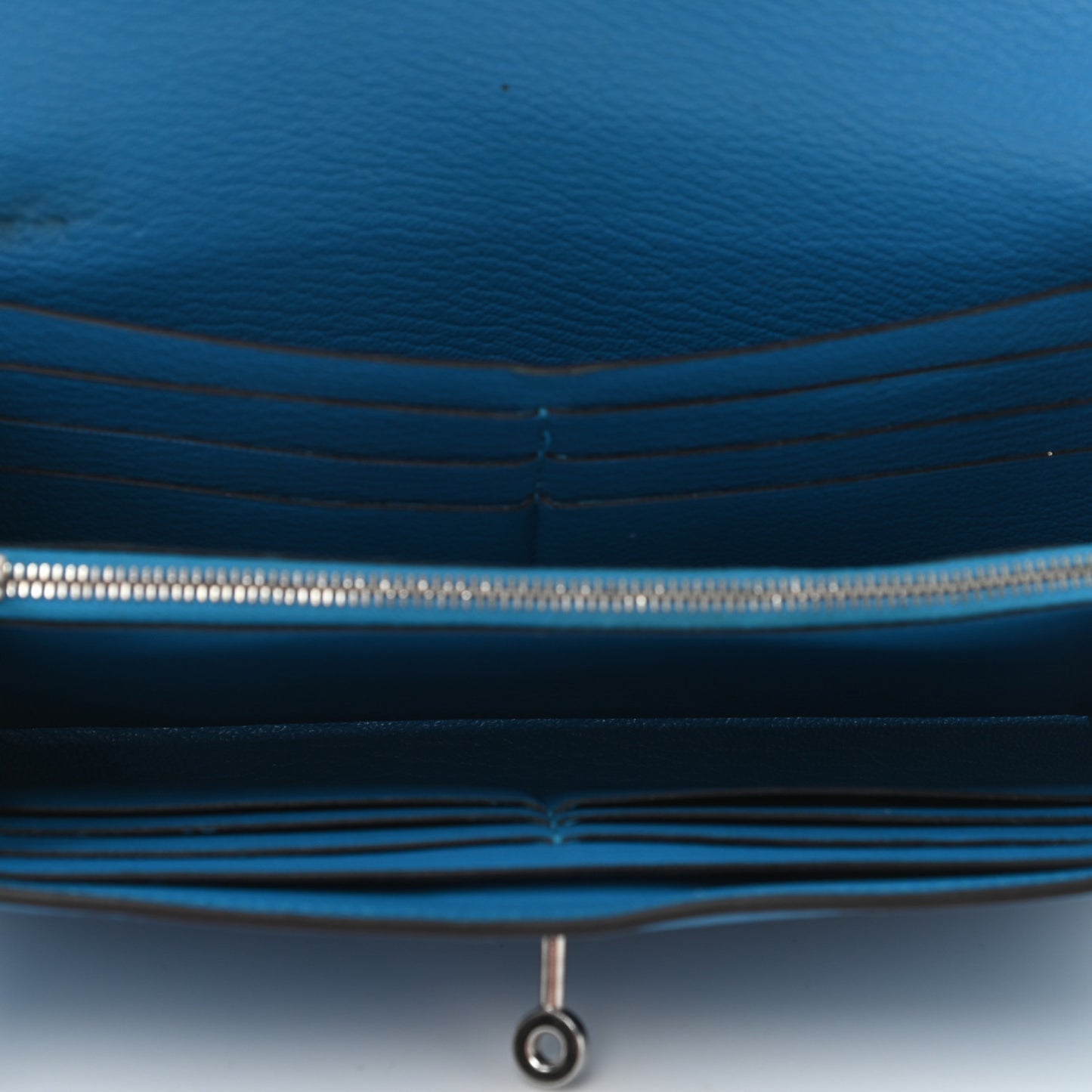 Chevre Mysore Kelly Longue Wallet Bleu Zanzibar