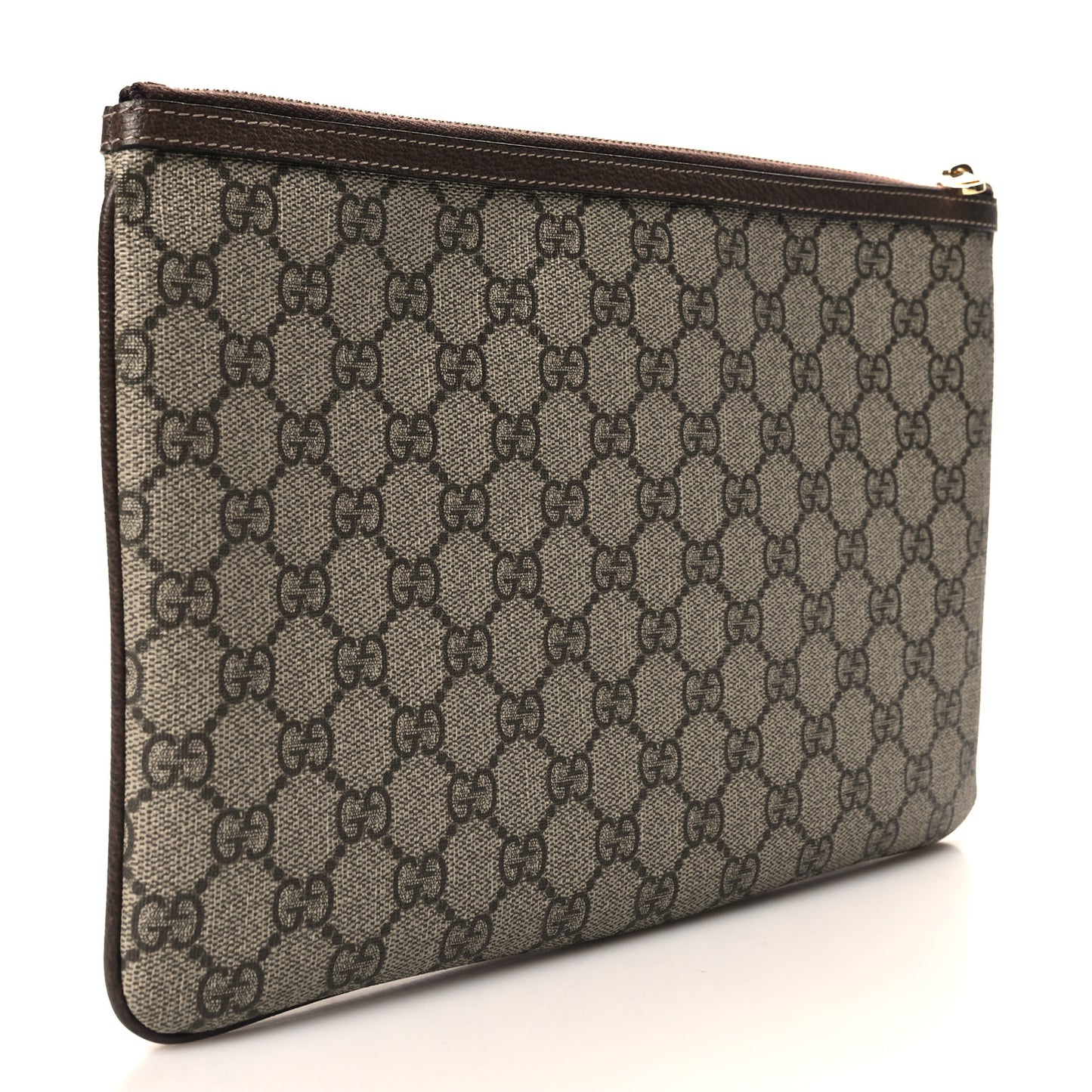GG Supreme Monogram Large Ophidia Pouch Clutch Brown