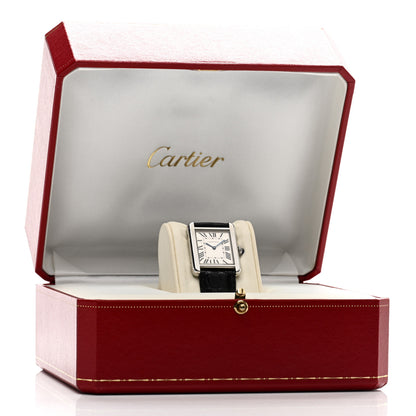 Cartier Stainless Steel Alligator 24mm Tank Solo Quartz Watch 6 of 6