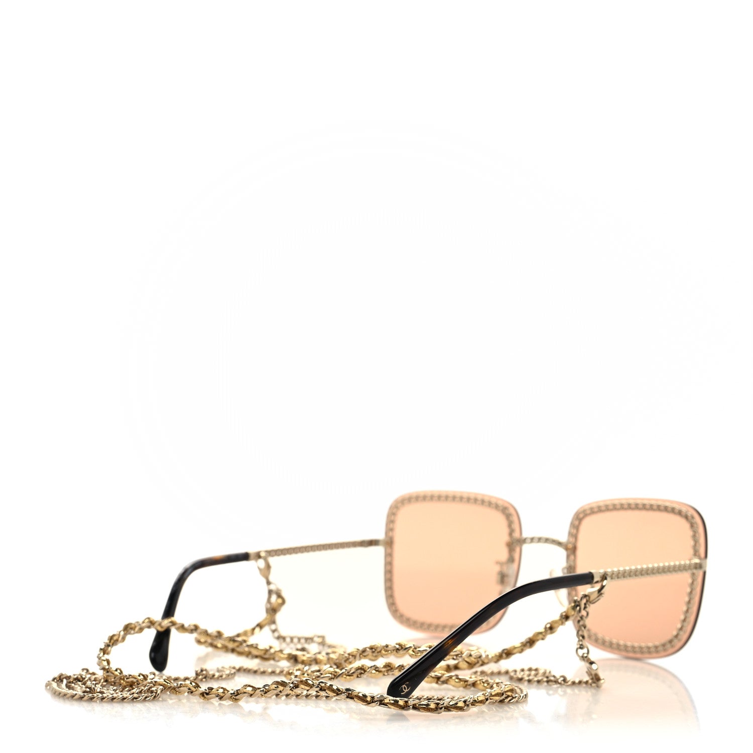 Chanel Metal Removable Chain Square Sunglasses 4244 Light Brown 4 of 6