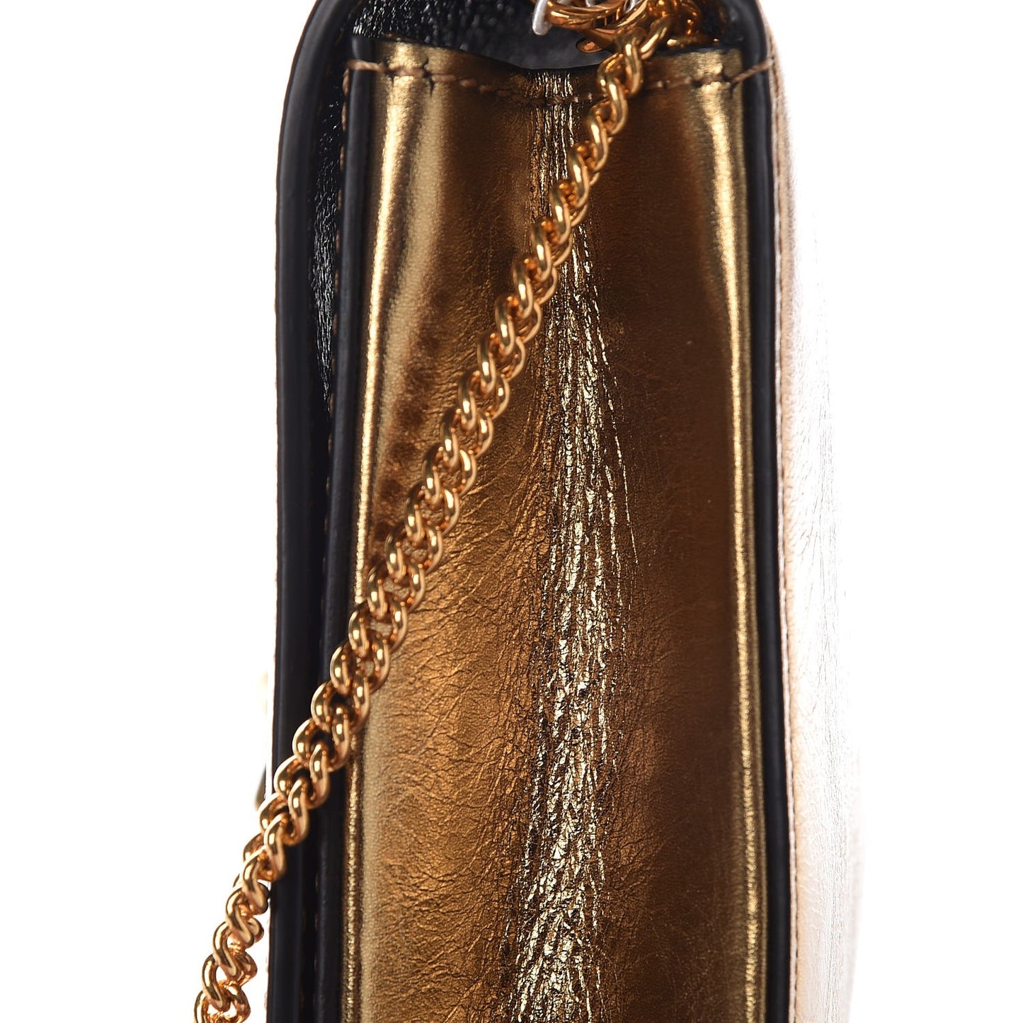 Metallic Calfskin Palazzo Chain Evening Bag Gold