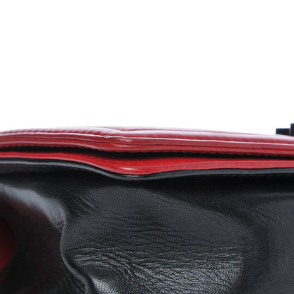 Chanel Lambskin Quilted Medium Boy Flap Black Red 10 of 12