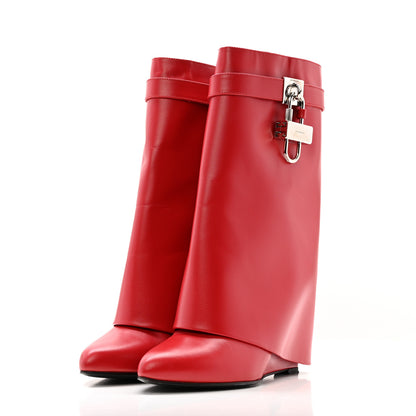 Givenchy Calfskin Shark Lock Ankle Boots 39.5 Red 4 of 16