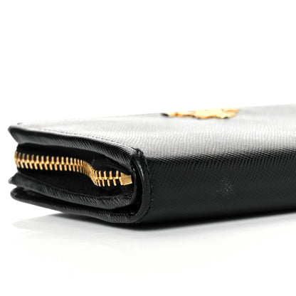 Prada Saffiano Metal Compact Wallet Black 5 of 10
