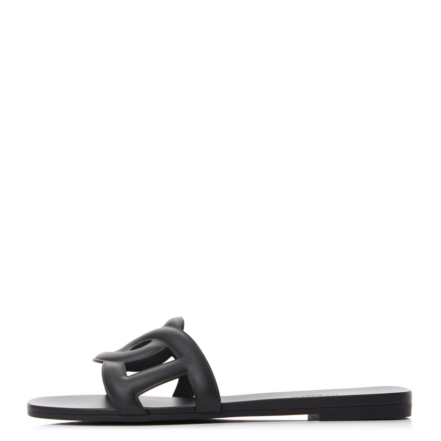 Hermes Rubber Aloha Sandals 38 Black 1 of 9
