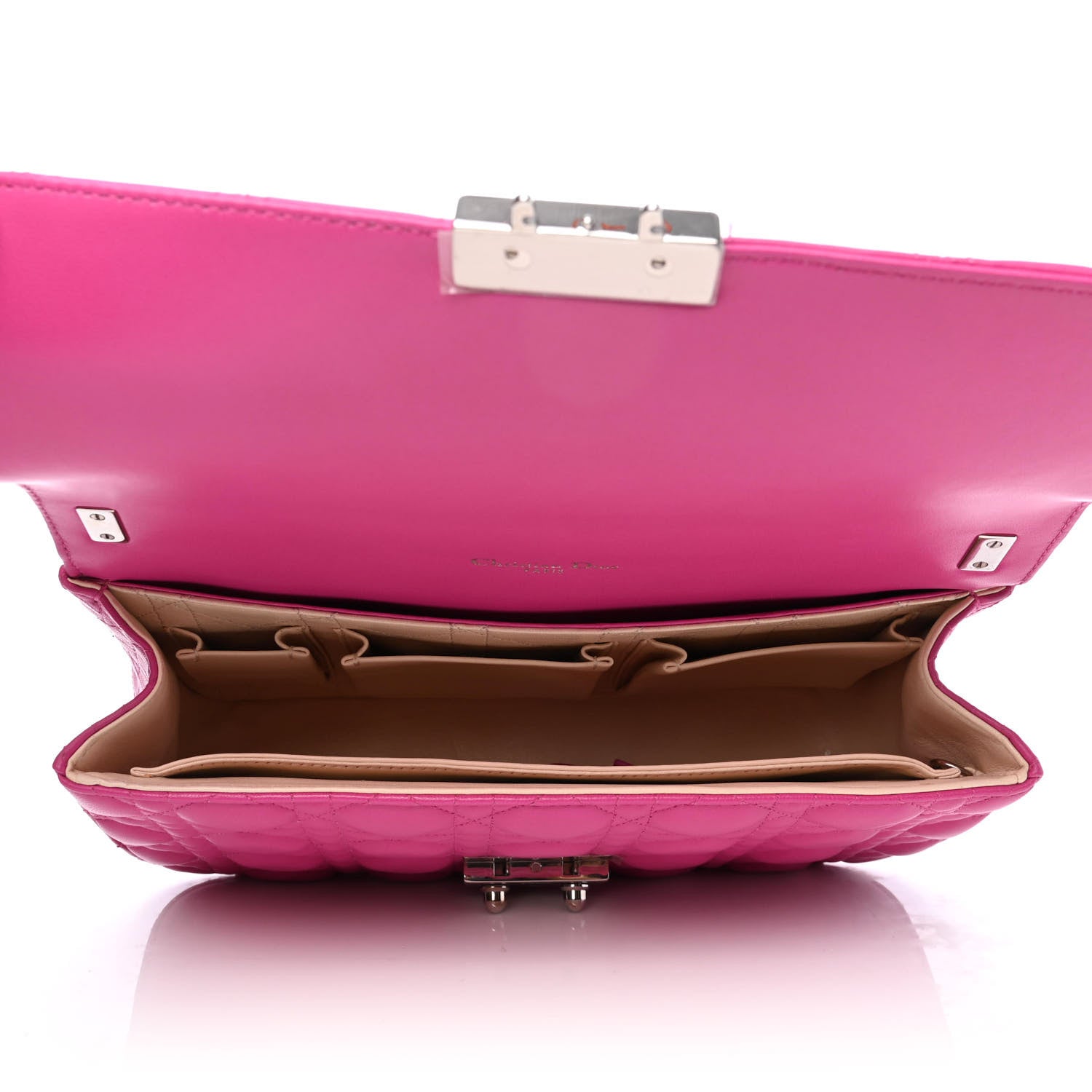 Christian Dior Lambskin Cannage Miss Dior Promenade Pouch Fuchsia 4 of 4