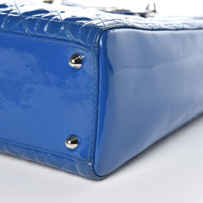 Christian Dior Patent Cannage Large Lady Dior Blue 10 of 13