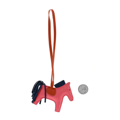 Hermes Milo Lambskin Grigri Rodeo Bag Charm PM Rose Azalee Cornaline Bleu De Malte 2 of 5