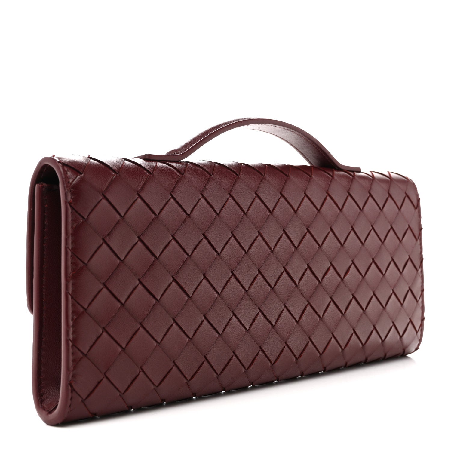 Bottega Veneta Nappa Intrecciato Long Andiamo Top Handle Clutch Barolo Barolo 3 of 12